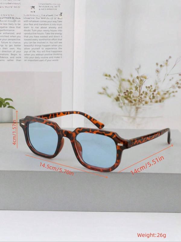 Retro Square Frame Sunglasses, Summer Trendy Casual Sunglasses for Women and Men, Fashion Accessories for Everyday Use and Outdoor Activities