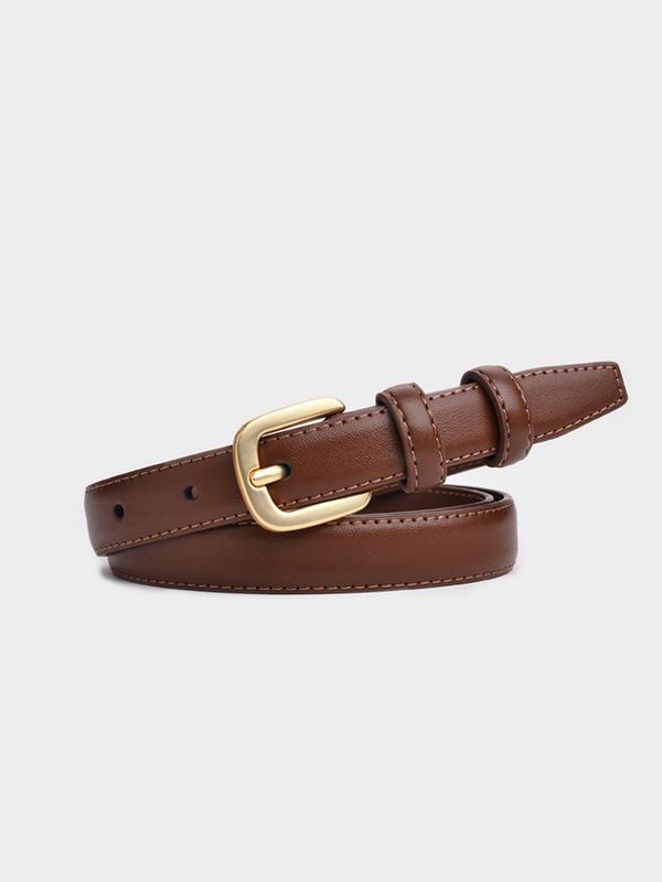 Plain Fashion Buckle Decorative Belt, Skinny Belt for Women Girls