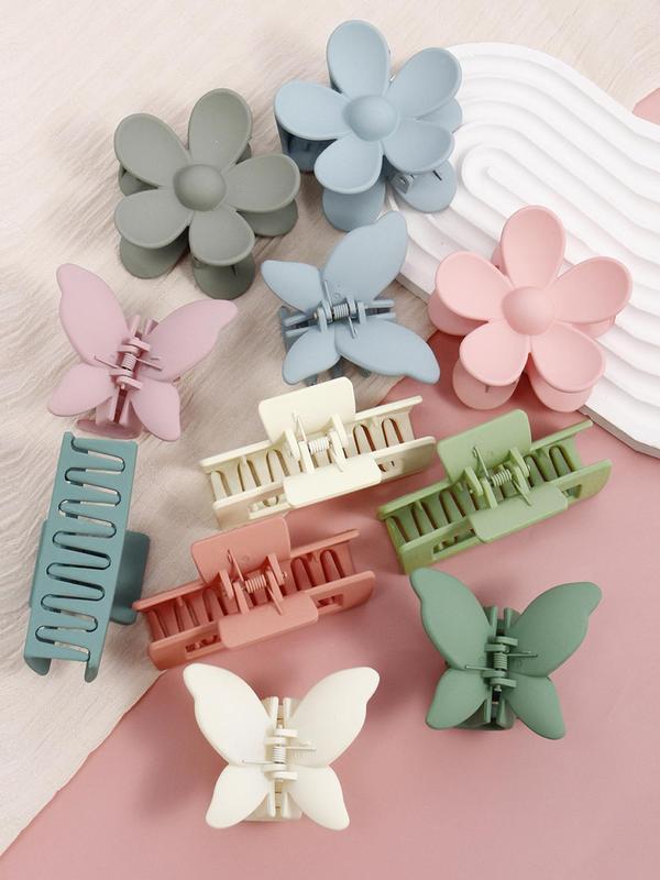 Flower & Butterfly Summer Style Hair Claws, Hollow Out Design Casual & Versatile Hair Accessories, Women's Minimalist Trendy Headwear for Party and Daily Life