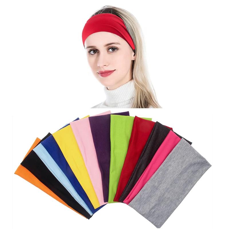 Pack of 12 Wide 5 Inch Wicking Stretchy Athletic Bandana Headbands  wrap Yoga Headband  Scarf  Looking Hairband for  or Fashion,Candy Colors in Wide