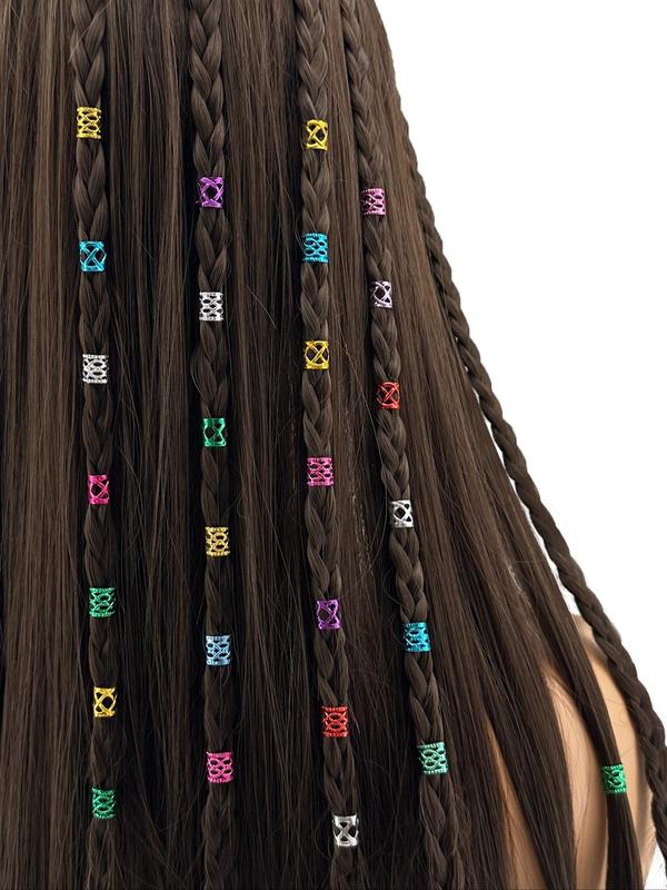 Colorful Hollow Out Design Hair Rings, Fashionable Hair Jewelry for Braids, Dreadlocks Beads for Women and Girls, Braids Hair Decorations