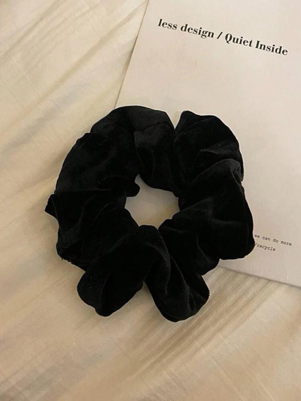 Solid Color Scrunchie, Elegant High Stretch Hair Tie for Women & Girls, Minimalist Headwear Suitable for Thick Hair