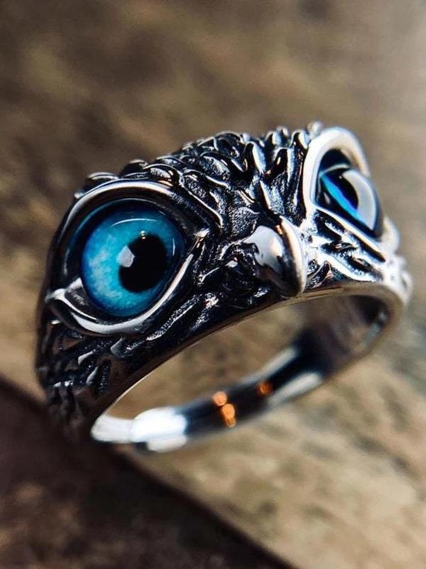 Unisex Casual Trendy Cute Owl Design Ring, Elegant Fashionable Ring, Men & Women Jewelry Accessories For Daily & Party