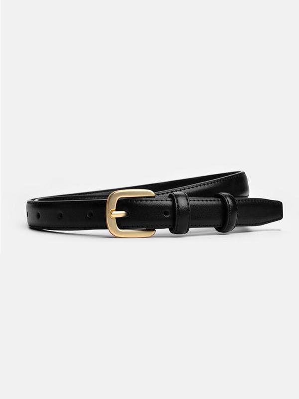 Plain Fashion Buckle Decorative Belt, Skinny Belt for Women Girls