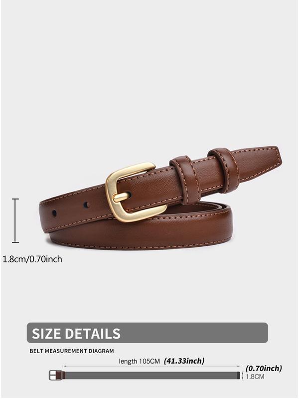 Plain Fashion Buckle Decorative Belt, Skinny Belt for Women Girls