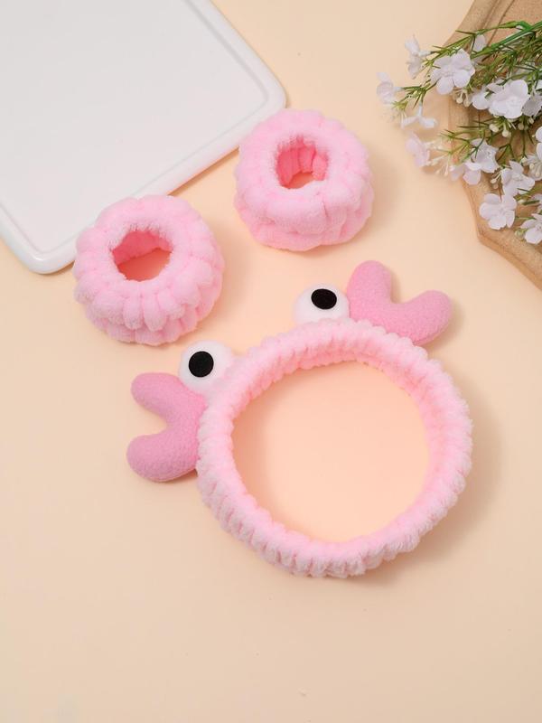 Cute Crabs Design Hair Band & Wristbands, Trendy Moisture Absorption Hair Band & Wristbands, Funny Hair Accessories Set