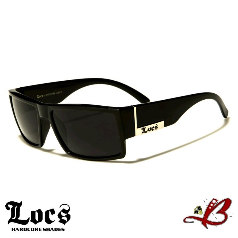 Locs OG Square Gangster Lowrider Sunglasses Street Smoke Black Frame Dark Lens Silver Accent  Full Rim Shades |Original & Authentic Locs