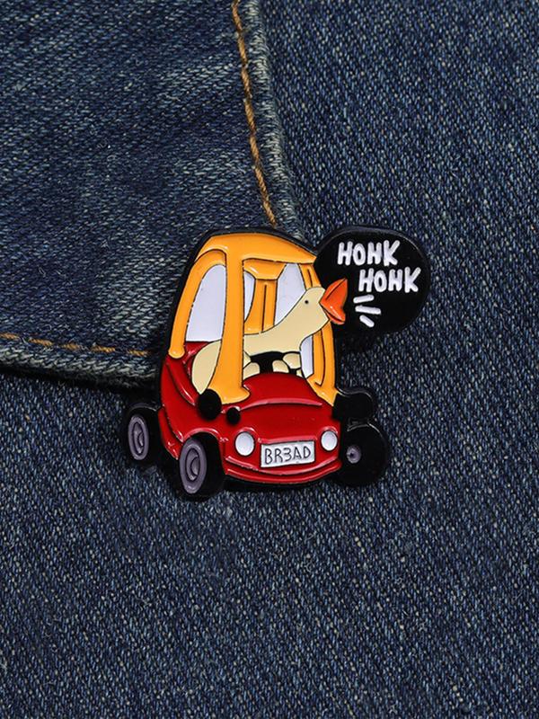 Cartoon Car Design Brooch Pin, Cute Animal Badge for Women and Men, Enamel Pin Suitable for Backpacks, Jeans, Scarves, Hats Decoration Fixed Buckle