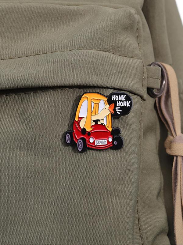 Cartoon Car Design Brooch Pin, Cute Animal Badge for Women and Men, Enamel Pin Suitable for Backpacks, Jeans, Scarves, Hats Decoration Fixed Buckle