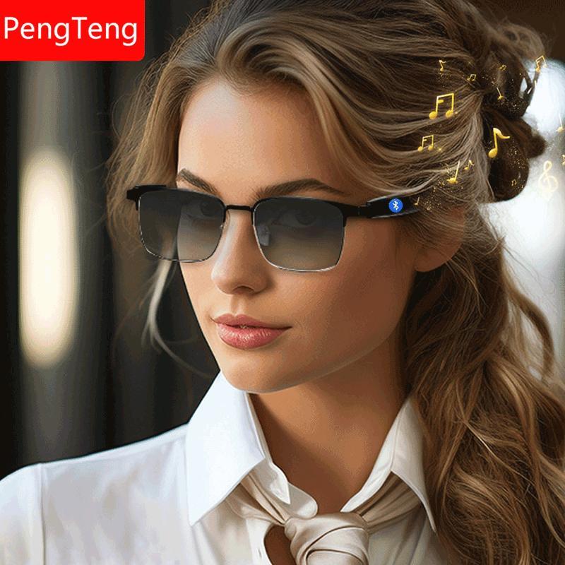 PengTeng Smart Glasses, Fashionable Touch Control Smart Glasses with Audio Call Voice Assistant, Color Changing Lenses Glasses for Men & Women