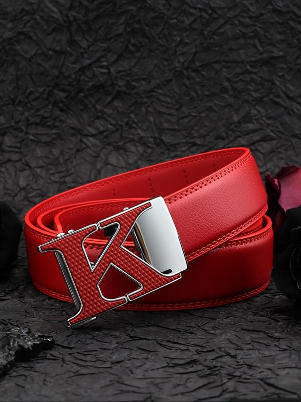 Men's Business Fashion Letter K Design Belt, Casual Waistband for Jeans Trousers, Daily Clothing Decoration, Trendy All-match & Exquisite Belt for Birthday Gift