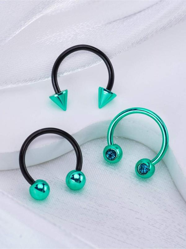 Punk Style Stainless Steel Nose Rings, Unisex Piercing Jewelry, Fashion Jewelry for Party, Daily Clothing Decor, Trendy All-match & Exquisite Jewelry for Birthday Gift