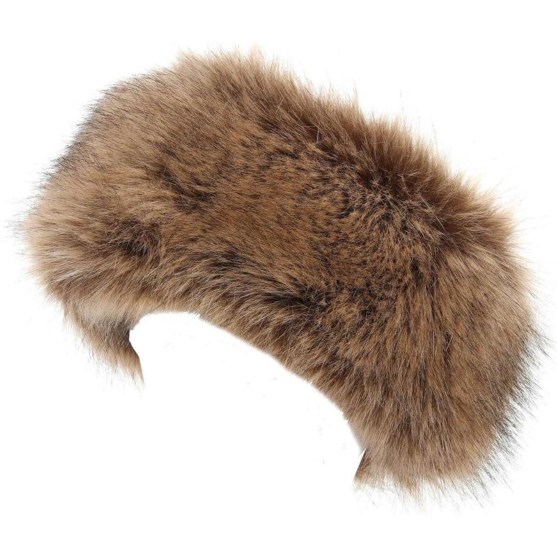 Fur Headband with Stretch Women's Winter Earwarmer Earmuff