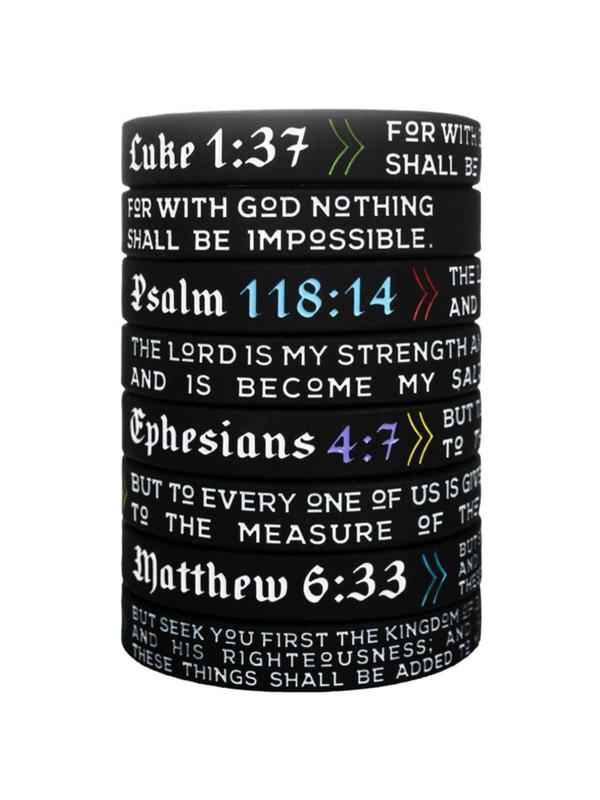 Christian Bible Verse Joshua Pattern Bangle for Women & Men, 2024 New Style Rubber Jewelry for Party, Daily Clothing Decor, Trendy Cool Female Accessories for Birthday Gift Fall