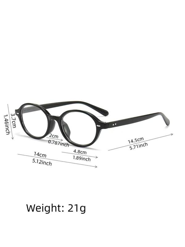 Unisex Simple Style Oval Glasses Frame, Trendy Casual Glasses Frame for Everyday Use, Fashion Accessories for Outdoor Activities