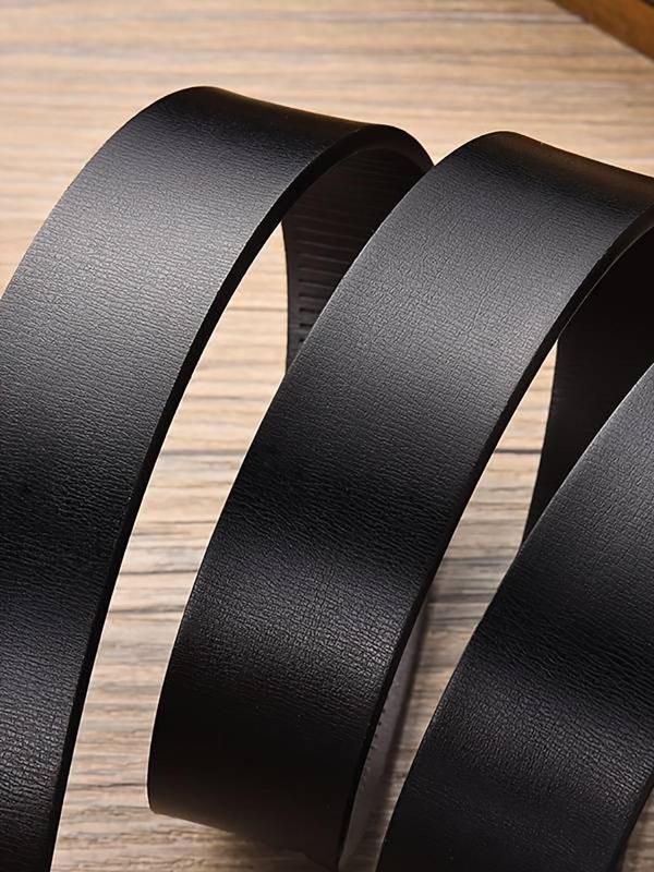 Men's Business Fashion Leather Belt, Minimalist Automatic Buckle Belt, Casual Waistband for Jeans Trousers, Trendy All-match & Exquisite Belt for Birthday Gift