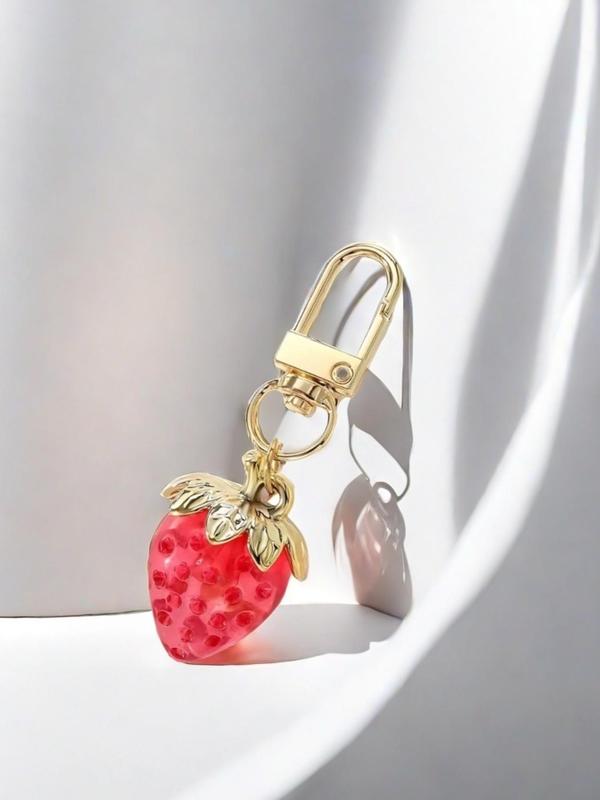 Cute Strawberry Design Keychain, Fashionable Keychain for Women & Men, Trendy All-match & Exquisite Keychain for Birthday Gift