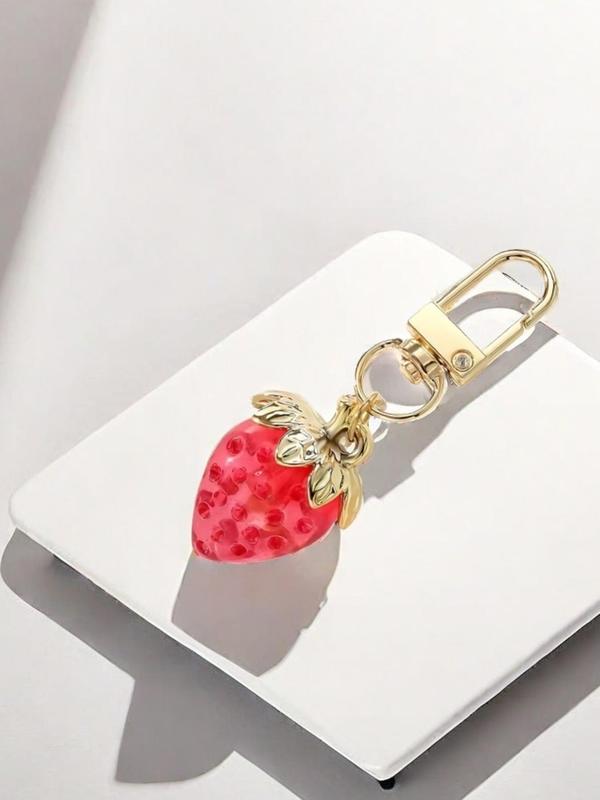 Cute Strawberry Design Keychain, Fashionable Keychain for Women & Men, Trendy All-match & Exquisite Keychain for Birthday Gift