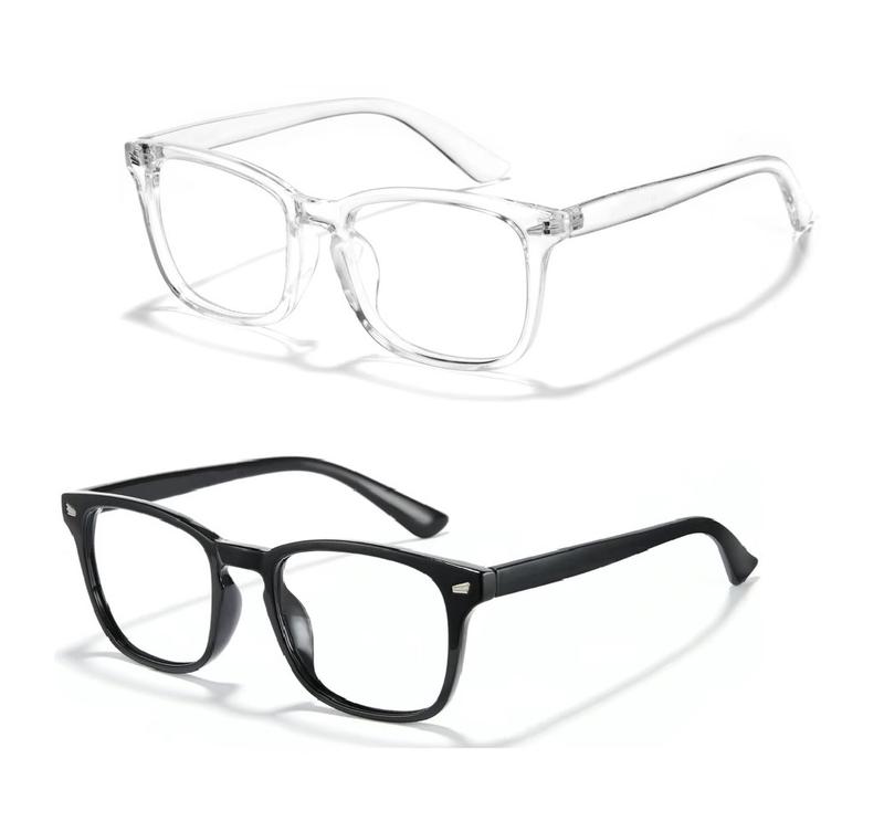 Computer Gaming TV Phones Glasses for Women Men, Large Square Frame, Fashion Eye wear