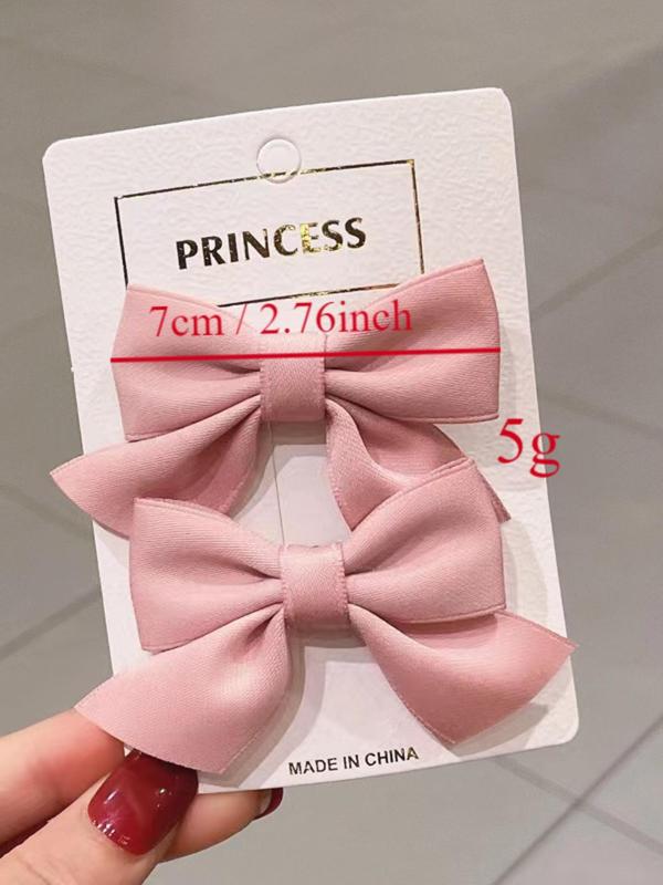 Cute Bow Decor Hair Clip (12pcs), Solid Color Bowknot Design Hair Accessories for Women & Girls, Simple Style Plain Color Bangs Clip for Party, Daily Decor