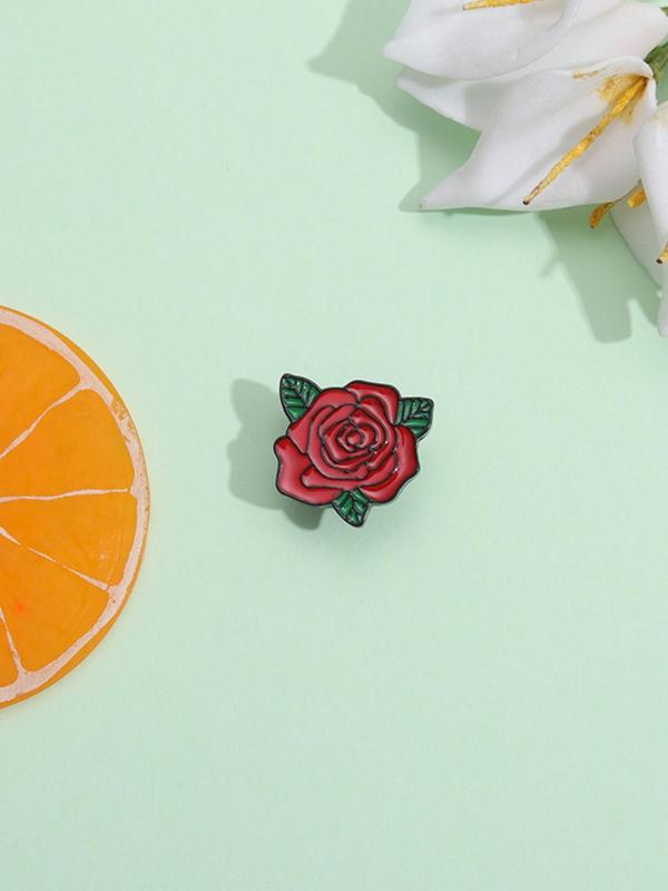 Rose Design Brooch, Fashionable Clothes Accessories for Women & Men for Daily Clothing Decor, Trendy All-match & Exquisite Brooch for Birthday Gift