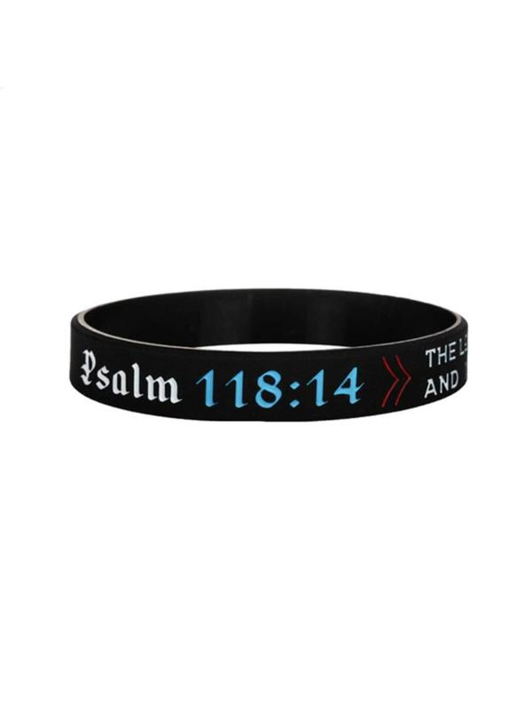 Christian Bible Verse Joshua Pattern Bangle for Women & Men, 2024 New Style Rubber Jewelry for Party, Daily Clothing Decor, Trendy Cool Female Accessories for Birthday Gift Fall