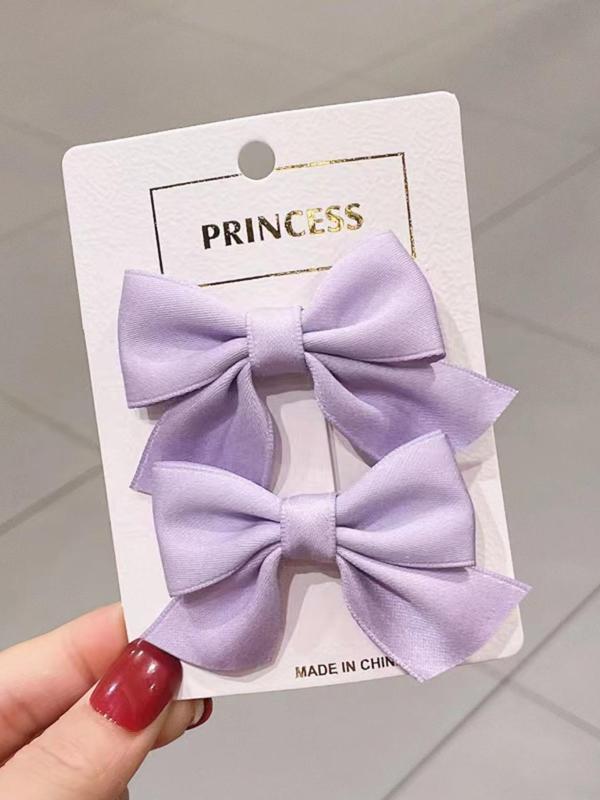 Cute Bow Decor Hair Clip (12pcs), Solid Color Bowknot Design Hair Accessories for Women & Girls, Simple Style Plain Color Bangs Clip for Party, Daily Decor