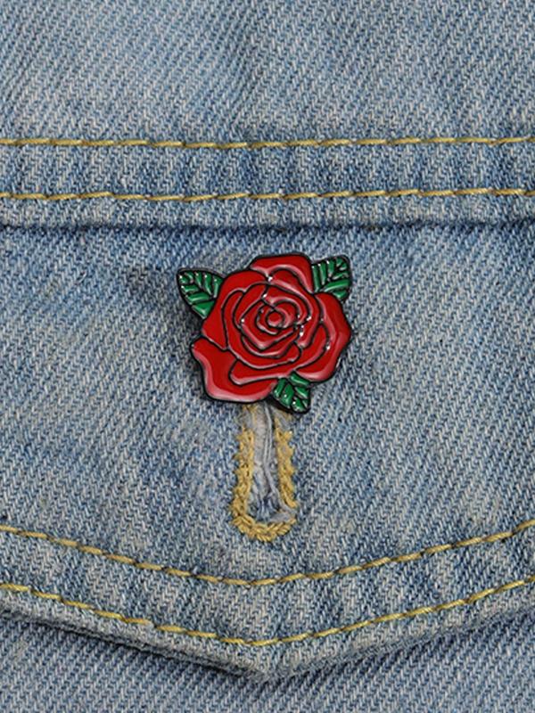 Rose Design Brooch, Fashionable Clothes Accessories for Women & Men for Daily Clothing Decor, Trendy All-match & Exquisite Brooch for Birthday Gift