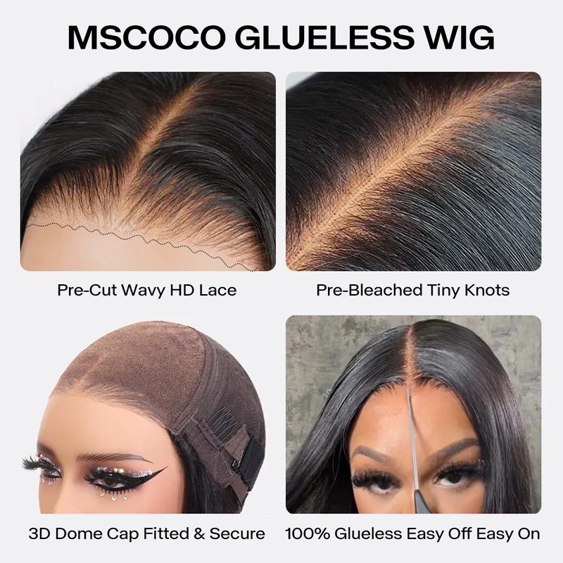 Mscoco Hair Glueless Balayage Honey Blonde Highlight Human Hair Wig Pre Cut 6x5 Wear And Go HD Lace Wig 1B 22 New Body Wave Lace Wig