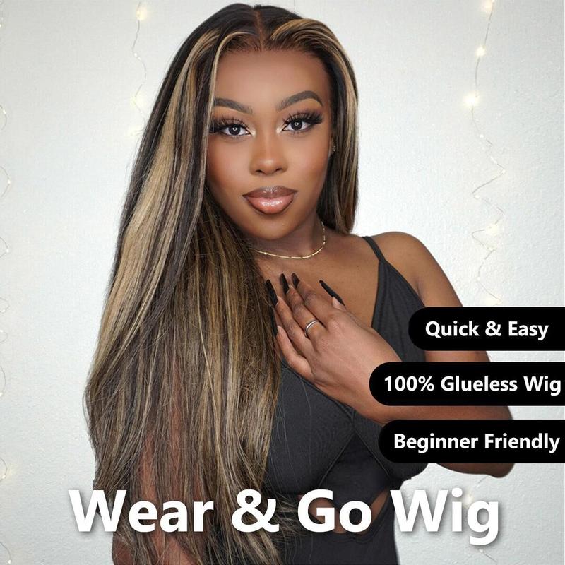 Mscoco Hair Glueless Balayage Honey Blonde Highlight Human Hair Wig Pre Cut 6x5 Wear And Go HD Lace Wig 1B 22 New Body Wave Lace Wig