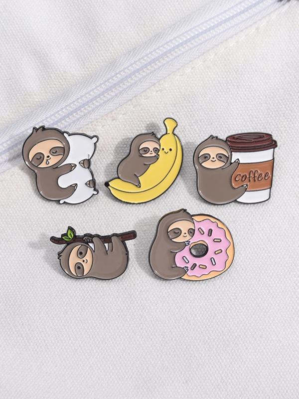 Cute Cartoon Sloth Design Brooch, Fashion Creative Accessories for Women & Men, Trendy All-match & Exquisite Brooches for Gift