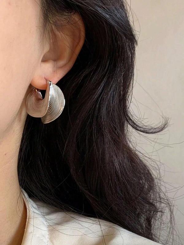 Women's Elegant Spiral Design Hoop Earrings, Fashionable Jewelry for Women for Party, Daily Clothing Decor, Trendy All-match & Exquisite Jewelry for Birthday Gift