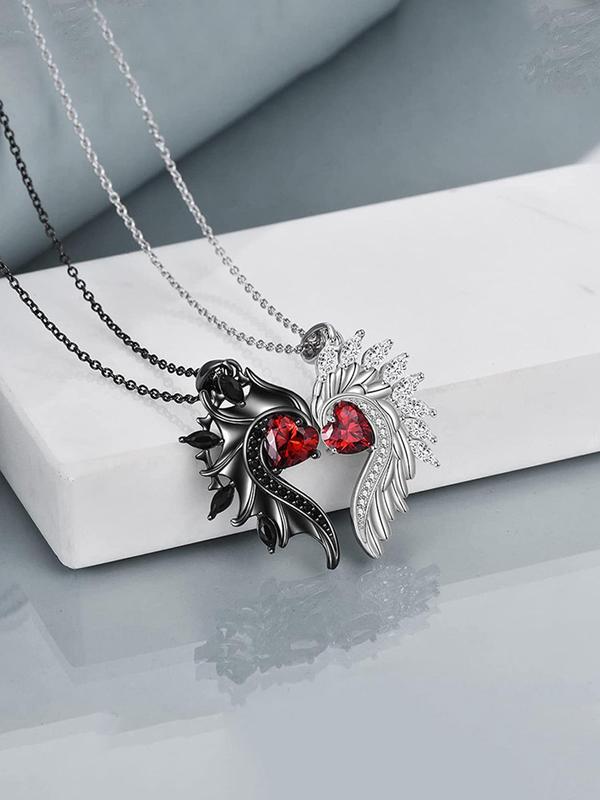 Wing Design Pendant Necklace for Women & Men (2pcs), Fashion Jewelry for Party, Daily Clothing Decor, Trendy All-match & Exquisite Jewelry for Birthday Gift