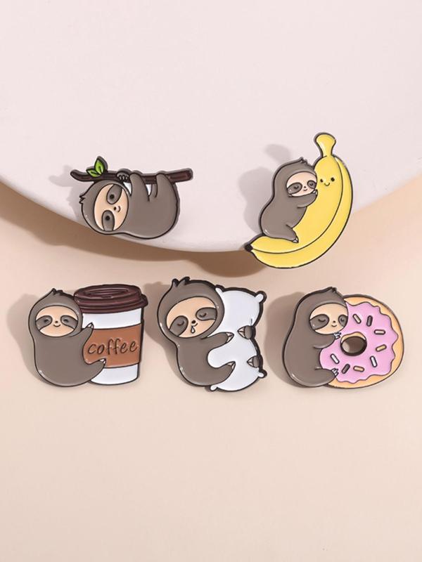 Cute Cartoon Sloth Design Brooch, Fashion Creative Accessories for Women & Men, Trendy All-match & Exquisite Brooches for Gift