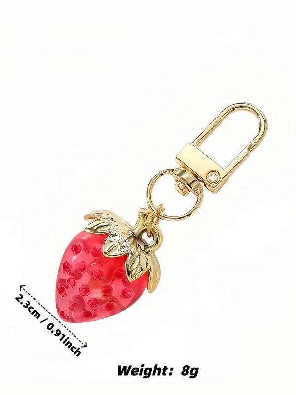 Cute Strawberry Design Keychain, Fashionable Keychain for Women & Men, Trendy All-match & Exquisite Keychain for Birthday Gift