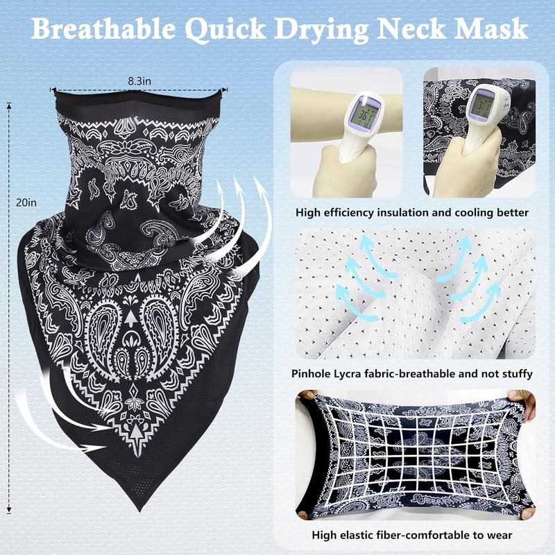 Bandana Neck Gaiter Balaclava Face Scarf Mask Quick-Dry Half Masks for Women Men-UV Sun Protection & Breathable & Dustproof