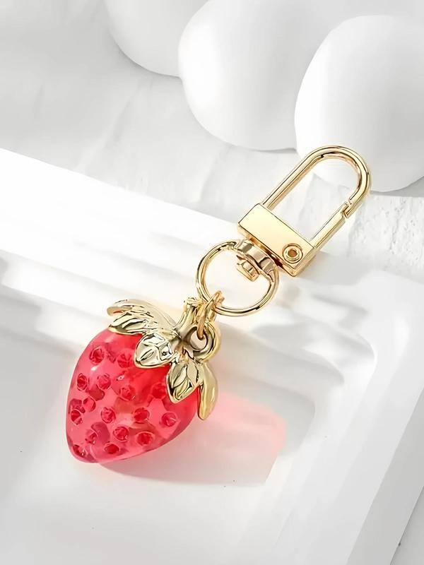 Cute Strawberry Design Keychain, Fashionable Keychain for Women & Men, Trendy All-match & Exquisite Keychain for Birthday Gift