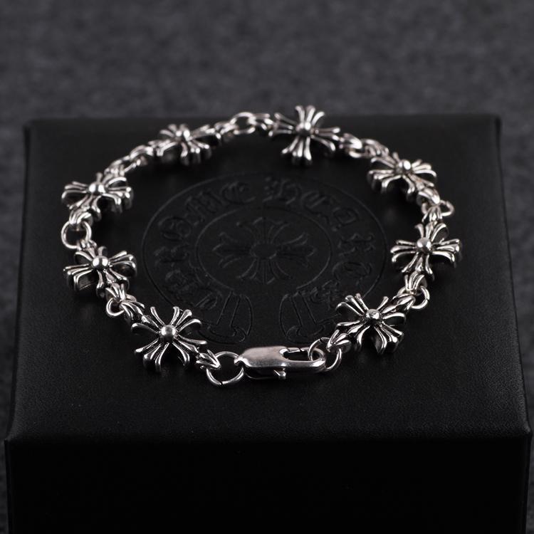 [IFT Jewelry]chrome hearts Bracelet Punk goth StyleNew Cross Retro Bracelet High-end Niche Hand Accessories Iced Out Cross Hearts Iced Out