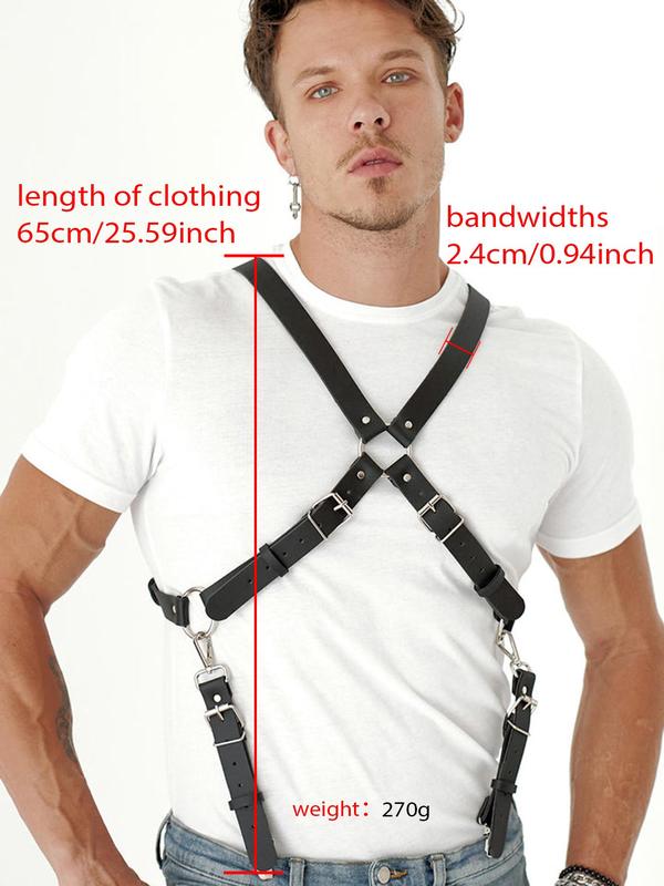 Men's Punk Style Studded & O-ring Decorated Harness Belt, Fashionable Belt for Party, Daily Clothing Decor, Trendy All-match & Exquisite Belt for Birthday Gift