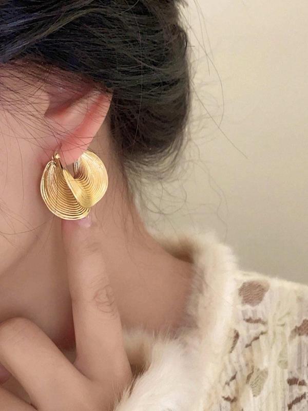 Women's Elegant Spiral Design Hoop Earrings, Fashionable Jewelry for Women for Party, Daily Clothing Decor, Trendy All-match & Exquisite Jewelry for Birthday Gift