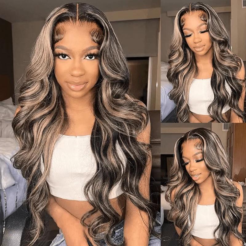 Mscoco Hair Glueless Balayage Honey Blonde Highlight Human Hair Wig Pre Cut 6x5 Wear And Go HD Lace Wig 1B 22 New Body Wave Lace Wig