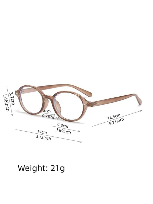 Unisex Simple Style Oval Glasses Frame, Trendy Casual Glasses Frame for Everyday Use, Fashion Accessories for Outdoor Activities