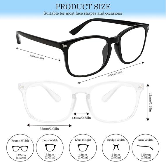 2024 Fashoin Design Glasses for Men Women,Computer Glasses, Office TV Phone Glasses,Gaming Glasses, Daily Use Glasses 3 Pack 2 Pack  1 Pack