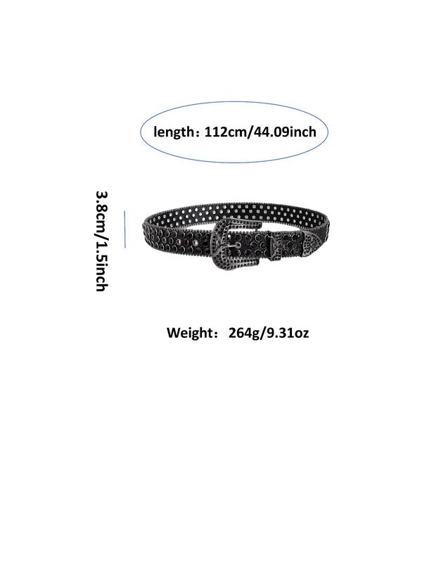 Women's Street Trend Rhinestone Decor Design Belt, Fashionable Waistband for Jeans & Shorts, Trendy All-match & Exquisite Belt for Birthday Gift