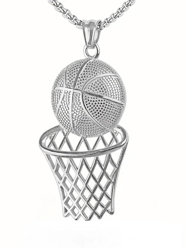 Basketball Hoop Pendant Necklace for Men & Women, Fashion Jewelry for Party, Daily Clothing Decor, Trendy All-match & Exquisite Jewelry for Birthday Gift