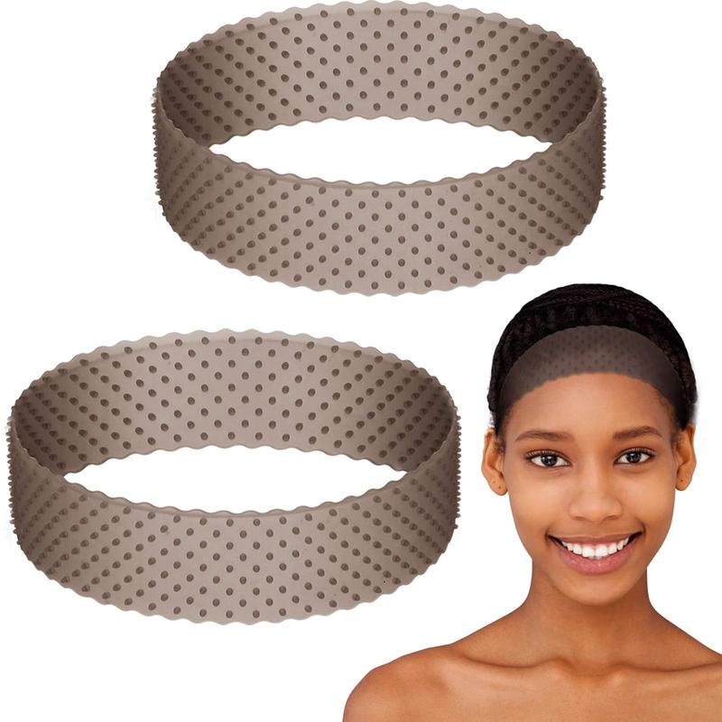 4Pcs Wig Grip Band Non-Slip Silicone Wig Headband for Women Adjustable Wig Fix Seamless Wig Band Elastic Wig Gripper Cap for Lace Wigs to Hold Wig Headband Holder Elastic Hair Band