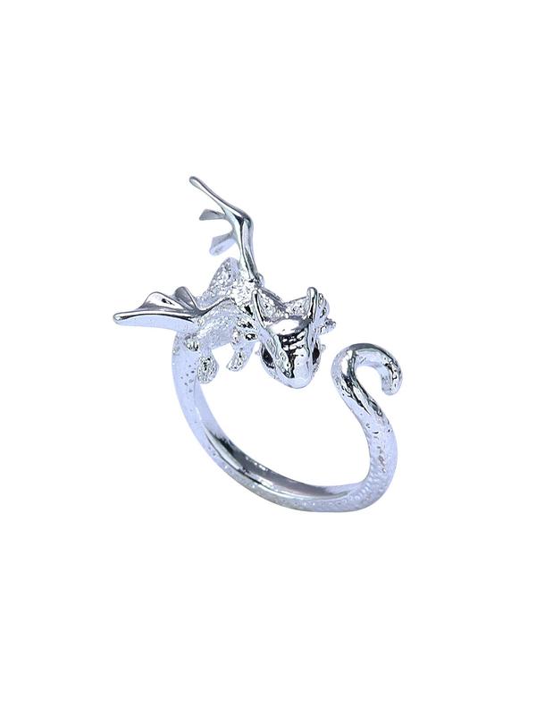 Cute Flying Dragon Design Ring, Fashionable Animal Shaped Ring for Women & Men, Fashion Jewelry for Party, Daily Decor, Trendy All-match & Exquisite Jewelry for Gift