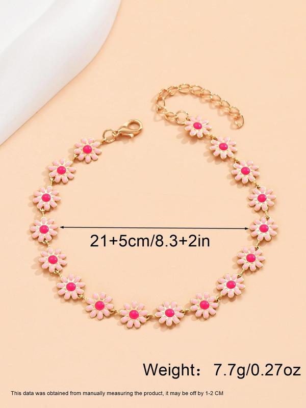 Cute Daisy Decorated Anklet for Women & Girls, Fashion Matching Anklet Jewelry for Party, Classic Fashion Accessories for Daily Wear