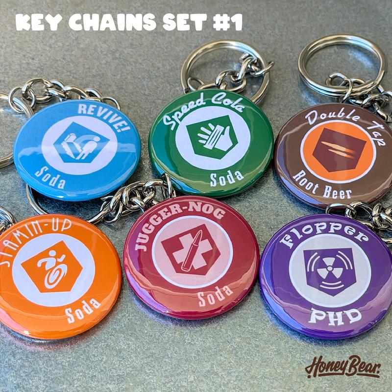 Collectible Zombie Perk Keychains for Gamers KeyTag