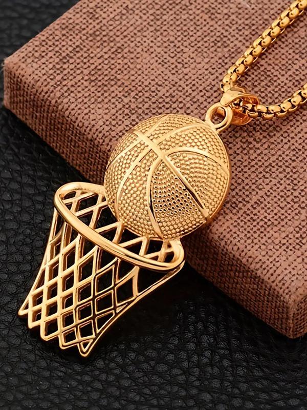 Basketball Hoop Pendant Necklace for Men & Women, Fashion Jewelry for Party, Daily Clothing Decor, Trendy All-match & Exquisite Jewelry for Birthday Gift